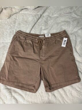 Sun + Stone NWT Men's Rust Brown Drawstring Khaki Cotton Shorts